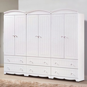 【LOVE樂芙】多瑪莎白色8×7尺衣櫥(3104X3)A25CH0828