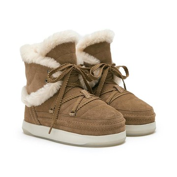 韓國 Rockfish Weatherwear COCOON SUEDE BOOTS 中筒麂皮絨毛雪靴 栗棕色 CHESTNUT