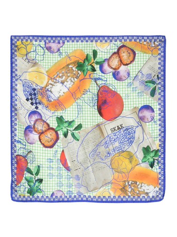 Henrik Vibskov - Light Kitchen Table silk scarf - women - Silk - One Size - Blue