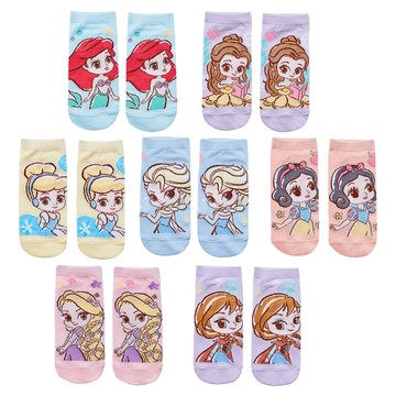 ONEDER 旺達棉品 迪士尼公主系列直版襪 Set 7 成份: 棉54%  15~22cm  迪士尼公主 多色