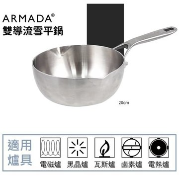 Armada 阿曼達不鏽鋼雙導流雪平鍋20cm AMSW2008