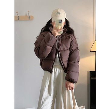 [米蘭精品] 羽絨棉外套夾棉夾克-保暖新款加厚學生棉寬鬆女外套2色m1ae16