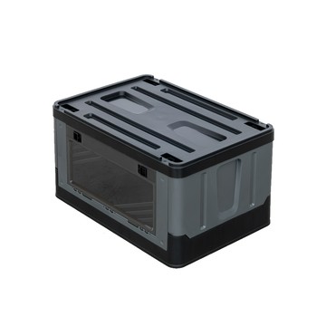 【dayneeds】微風拾光 摺疊儲物箱(城市灰/鄉村米白) 側開款灰色