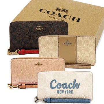 COACH 經典LOGO手掛式零錢袋長夾禮盒(多款供選)