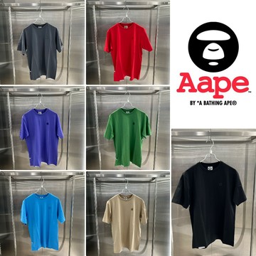 【 B.O.B 潮牌服飾代購 】23ss 🐵 AAPE 刺繡小Logo 素面短袖（現貨馬上出）