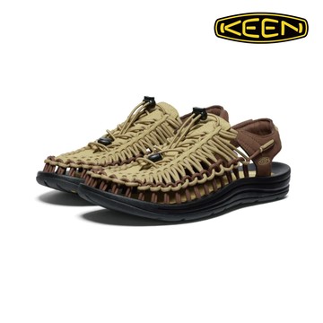 KEEN 男款 UNEEK 1028866 織帶涼鞋 / 草綠/深咖