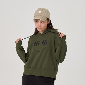 微微一笑後開衩運動連帽TEE(軍綠)-女