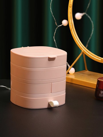 旋轉首飾收納盒項鏈耳釘耳環耳飾架小精致收拾手飾品網紅多層盒子