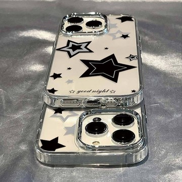 ins風新款星星適用iPhone17/16/15/14promax蘋果13手機殼12電鍍11透明xr軟7