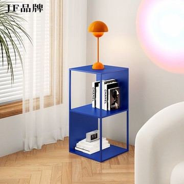 公司貨 超低價 摩登JIANFA設計克萊因藍色落地置物架書架小書櫃客廳轉角邊幾茶幾 快速發貨