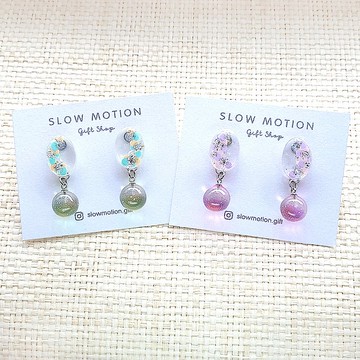 閃耀點點橢圓小珠耳環 抗過敏醫療鋼