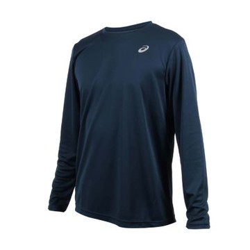 ASICS 男跑步長袖T恤-吸濕排汗 運動 上衣 休閒 2011D652-400 丈青銀