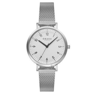 OBAKU 丹麥簡約刻度知性腕錶 - 雪白銀 (V325LXCWMC) - 34×40mm