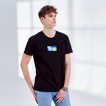 Lee 男款 天空藍小LOGO 涼感 短袖T恤 | Modern