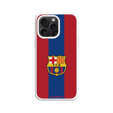 iPhone 15 Pro Max SolidX 白 - FC Barcelona - Logo - Two Tone Background