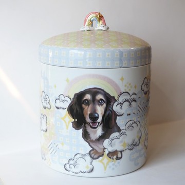 客製圓罐 XL 碼 狗 貓 兔 鼠 寵物 瓶子 樽 家居裝飾 紀念 骨灰甕