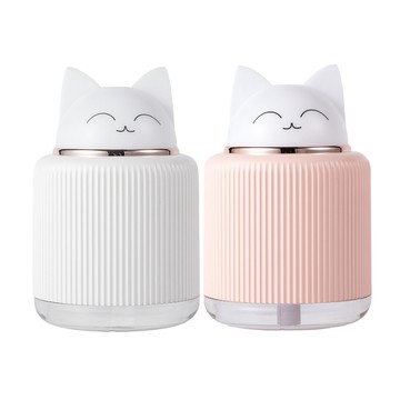 Amywo 創意萌貓小夜燈加濕器IT-00301(usb 貓咪造型 噴霧 霧化機 香薰機 氛圍燈 床頭燈 水氧機 精油 禮物)