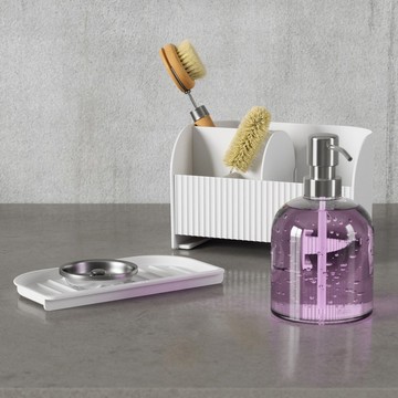 【Umbra】Sling洗手乳罐+刷具海綿瀝水架(雲朵白) | 菜瓜布架 瀝