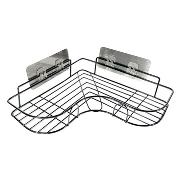 百貨King 浴室廚房免打孔角落置物鐵架 27 x 27 x 5.5cm  1個  心形