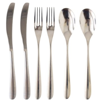 Just Home 艾納 不鏽鋼刀叉匙餐具6件組 7020-10  銀色  1套  刀子 + 叉子 + 湯匙