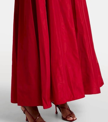 Staud Pleated ponte and grosgrain maxi dress