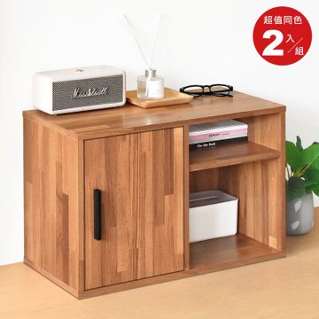 HOPMA家具 日式單門二格櫃(2入)台灣製造 收納櫃 置物櫃 書櫃 櫃子-寬60 X深30 X高40 cm；內徑深度26.8cm(單個)