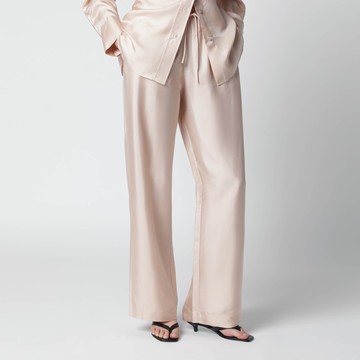 Light pink silk trousers
