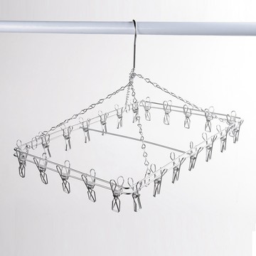 皇家 【真心良品】 日式不鏽鋼24夾曬衣架1入
