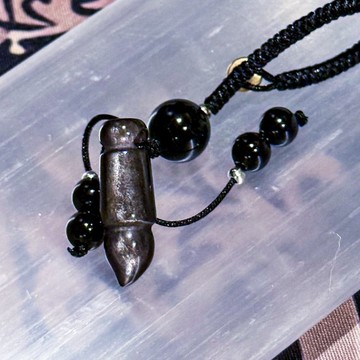 【MoonHalf】文昌筆造型銀曜石吊飾