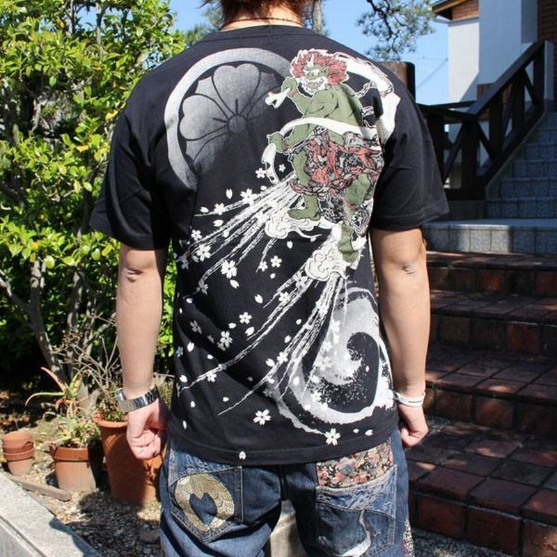 華鳥風月ブランド朧962458】和柄 Tシャツ 和柄半袖Tシャツ 風神