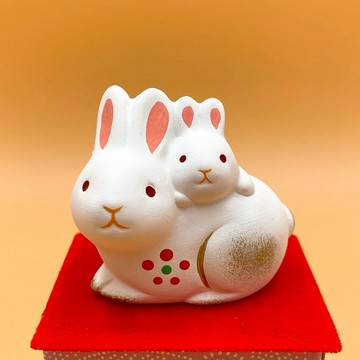 【招財干支】開運干支 生肖兔 緣起物 招財兔 R-07