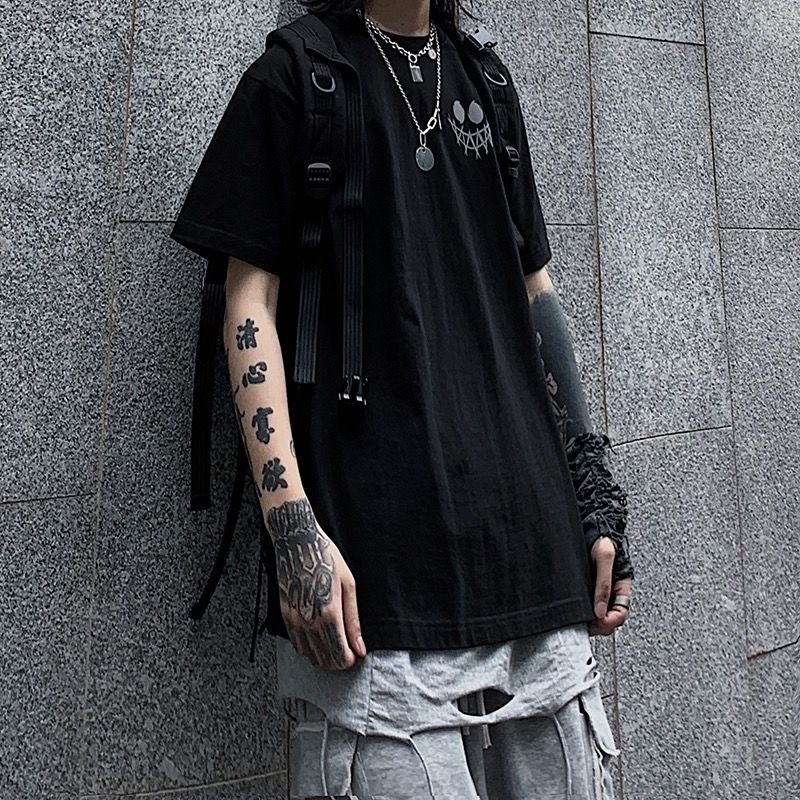 メンズ半袖tシャツ夏らしい特大香港スタイル風反射ダークハイストリートファイヤー原 通販 Lineポイント最大1 0 Get Lineショッピング