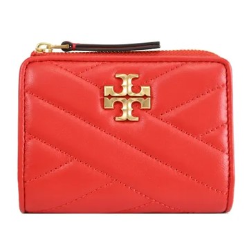 TORY BURCH 153121 經典LOGO絎縫釦式零錢短夾.紅