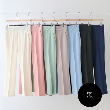 韓國女裝連線 - VETICA 韓製顯瘦小腹收收露腳踝褲-黑