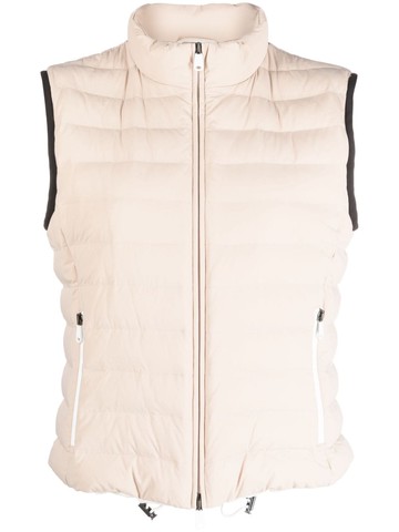 Brunello Cucinelli - zip-up padded gilet - women - Polyamide/Elastane/Nylon/Polyamide/Polyurethane/Feather Down - 42 - Neutrals