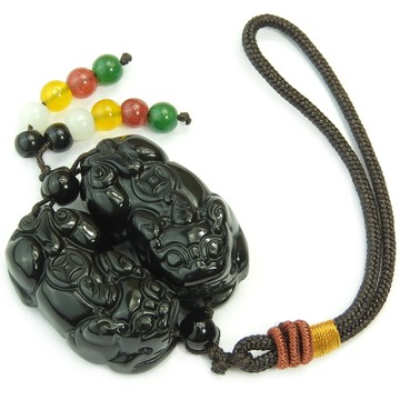 【吉祥開運坊】【彩虹黑曜石貔貅吊飾 貔貅吊飾 招財聖品 】開光 擇日