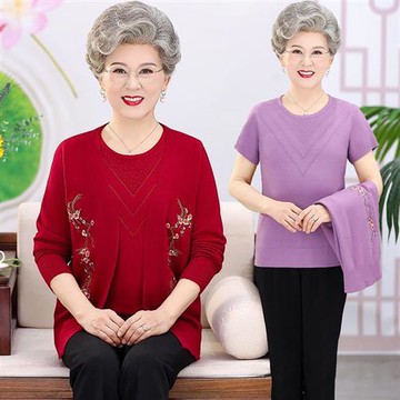 【米蘭精品】現貨+預購 高級針織衫上衣秋冬毛衣開衫寬鬆大碼休閒女裝媽媽裝-兩件套女外套3色74mo27