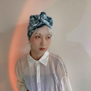 葉脈寬版鋁線髮帶