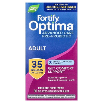 Nature's Way, Optima® 益生菌，Fortify®，腸道舒適，350 億，30 粒緩釋膠囊