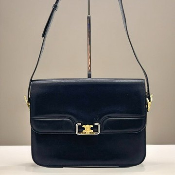 絕版中古包 Celine 黑色凱旋門皮革包 單肩包 側背包 古董復古包
