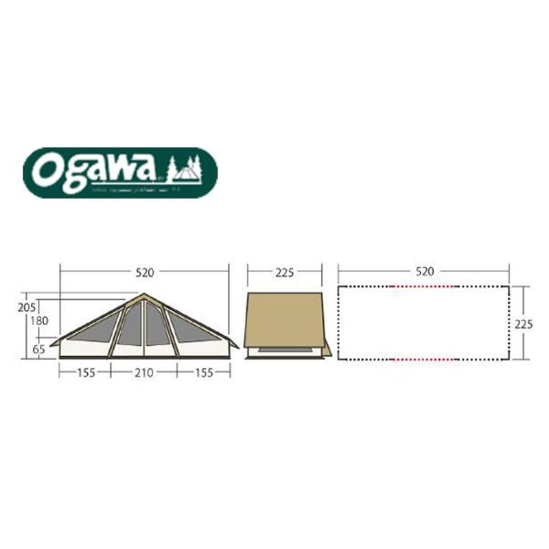 セール特価 ogawa オーナーロッジ ヒュッテレーベン 2254 大型 テント 