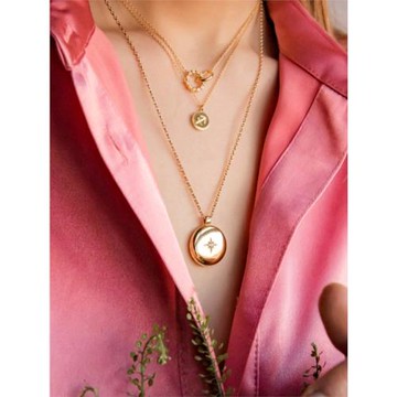 歐美相片盒項鏈 INS風經典百搭鍍18K金香囊盒吊墜胸口鏈 可放照片