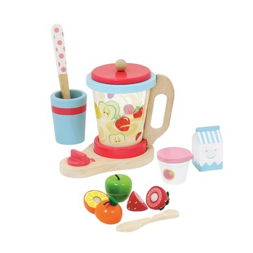 Mentari 營養滿點蔬果機  扮家家酒玩具，內附果汁機，8個配件（鮮奶、優格、3種水果、杯子、湯匙、小木刀)  17 x 11 x 16cm  Multicolor  1組