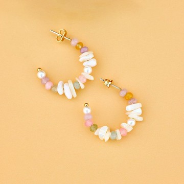 Pura Vida 美國手工  MOTHER OF PEARL 珍珠母貝混合彩珠耳環