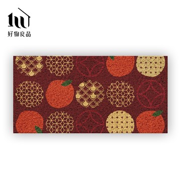 【好物良品】快樂系列《開門大桔》㊣獨家設計㊣過年新春開運加大超長可剪裁玄關大門絲圈刮泥墊｜可訂製尺寸請聯繫LINE客服@haowu