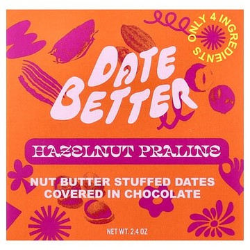 Date Better Snacks, Dates, Hazelnut Praline, 2.4 oz
