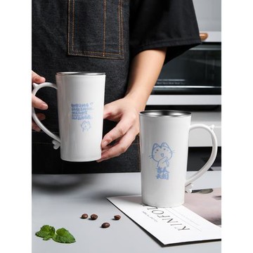 304不銹鋼水杯兒童杯帶手柄防摔口杯幼兒園喝水茶缸家用杯子口缸