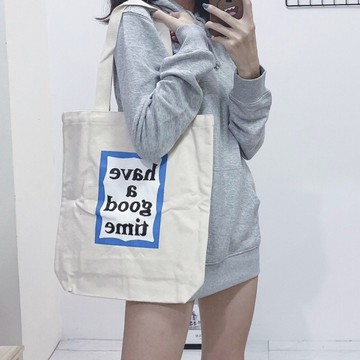 【KT USA】HAVE A GOOD TIME帆布包 肩背包 手提包  大LOGO 大容量 正品現貨代購
