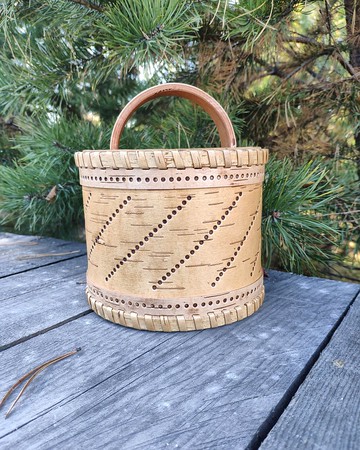 白樺樹皮盒，白樺樹皮罐，茶葉盒