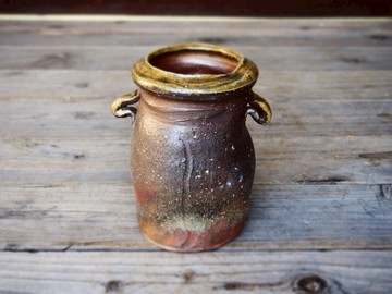 備前帶耳花盒（帶桐花盒）h1-028